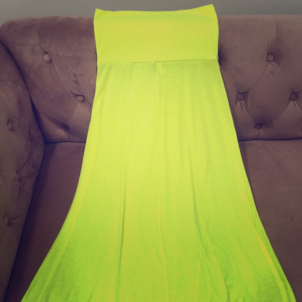 Highlighter green maxi skirt